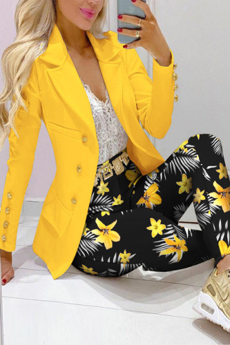 Casual Print Patchwork Long Sleeve Two Pieces