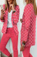 Casual Print Patchwork Turn-back Collar Long Sleeve Two Pieces