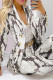 Casual Animal Print Print Patchwork Turn-back Collar Long Sleeve Two Pieces