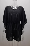 Casual Daily Solid Frenulum V Neck Loose Rompers