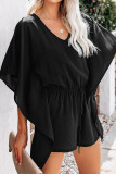 Casual Daily Solid Frenulum V Neck Loose Rompers