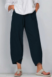 Plus Size Casual Solid Asymmetrical Loose Straight Solid Color Bottoms