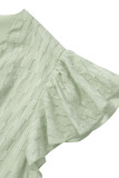 Sweet Elegant Solid V Neck A Line Short Sleeve Dress