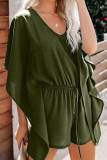 Casual Daily Solid Frenulum V Neck Loose Rompers