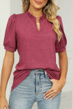 Daily Simplicity Solid Flounce V Neck T-Shirts