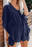 Casual Daily Solid Frenulum V Neck Loose Rompers