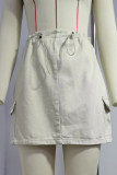 Casual Simplicity Solid Frenulum Straight Type A Solid Color Bottoms