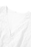 Sweet Elegant Solid V Neck A Line Short Sleeve Dress