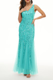 Elegant Formal Patchwork Embroidered V Neck Evening Dress Dresses