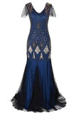 Elegant Formal Beading Zipper V Neck Evening Dress Dresses