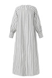 Casual Simplicity Striped Patchwork O Neck A Line Dresses