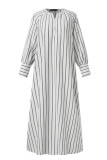 Casual Simplicity Striped Patchwork O Neck A Line Dresses