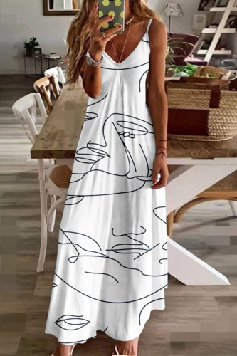 Face Print Slip Dress