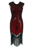Elegant Formal Solid Tassel Beading O Neck Evening Dress Dresses