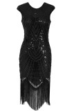 Elegant Formal Solid Tassel Beading O Neck Evening Dress Dresses