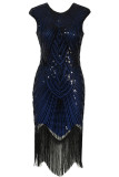 Elegant Formal Solid Tassel Beading O Neck Evening Dress Dresses