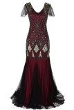 Elegant Formal Beading Zipper V Neck Evening Dress Dresses