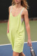 Casual Solid Pocket U Neck Loose Rompers