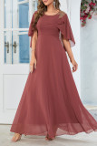 Elegant Simplicity Solid Solid Color U Neck Evening Dress Dresses