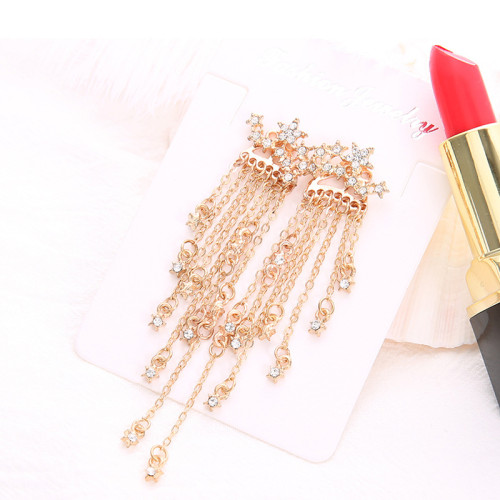 Womens Twinkle Star Tassel Pendant Earrings