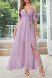 Elegant Simplicity Print Bandage V Neck A Line Dresses