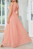 Sexy Celebrities Solid Slit Halter Evening Dress Dresses