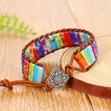 Sunflower Colorful Stone Beaded Wrap Bracelet
