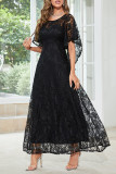 Sexy Celebrities Solid Lace Hollowed Out O Neck Evening Dress Dresses