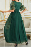 Celebrities Elegant Solid Lace V Neck Evening Dress Dresses