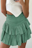 Casual Simplicity Solid Flounce Fold Loose High Waist Type A Solid Color Bottoms