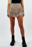 Casual Simplicity Solid Flounce Fold Loose High Waist Type A Solid Color Bottoms