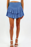 Casual Simplicity Solid Flounce Fold Loose High Waist Type A Solid Color Bottoms