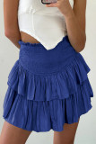 Casual Simplicity Solid Flounce Fold Loose High Waist Type A Solid Color Bottoms
