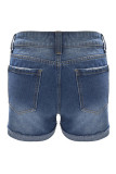 Casual Street Floral Patchwork Loose Denim Shorts