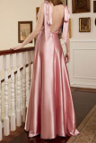Elegant Formal Solid Frenulum Evening Dress Dresses