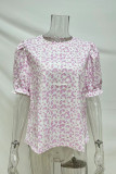 Sweet Elegant Floral O Neck T-Shirts