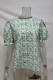 Sweet Elegant Floral O Neck T-Shirts