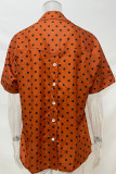 Elegant College Print Patchwork V Neck Tops