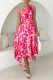 Sweet Elegant Floral Fold Asymmetrical Pleated Dresses