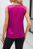 Sweet Elegant Solid Fold V Neck Tops