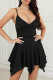 Sexy Solid Asymmetrical V Neck Sling Dress Dresses