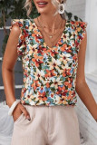Casual Sweet Patchwork V Neck Tops