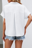 Work Elegant Solid Fold Turndown Collar Tops