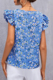 Casual Sweet Patchwork V Neck Tops