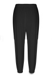Casual Solid Pocket Buttons Loose Mid Waist Harlan Solid Color Bottoms