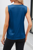 Sweet Elegant Solid Fold V Neck Tops