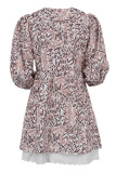 British Style Elegant Floral Lace Patchwork A Line Dresses