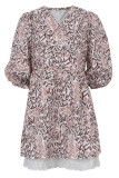 British Style Elegant Floral Lace Patchwork A Line Dresses