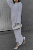 Casual Solid O Neck Pleated Dresses