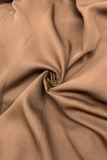 Work Elegant Solid Buttons Turn-back Collar Long Sleeve Two Pieces